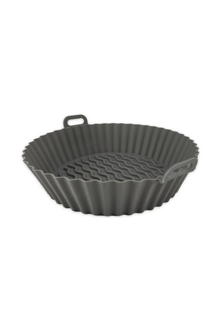 Digithome Yanmaz Yapışmaz Silikon Kulplu Airfryer Kalıbı 20 Cm Gri Thn75823 Gri