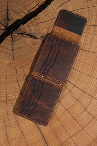 Lenax Leather Milano Hakiki Deri Cüzdan Kartlık Nakit Para Klipsli Bozuk Para Cepli Erkek Cüzdan Taba
