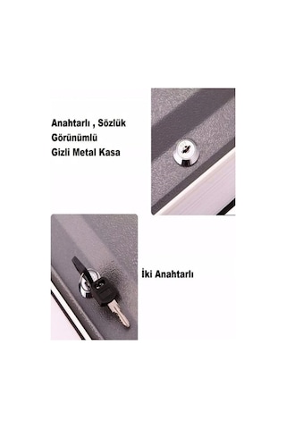 Kitap Şeklinde Gizli Kasa Hırsız Kilitli Sözlük Para Kumbarası Siyahh