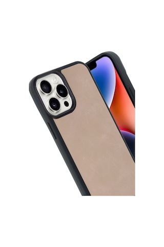 Newface Apple iPhone Uyumlu 14 Pro Max Kılıf Aras Deri Kapak Semeglbl - 33 - Pudra
