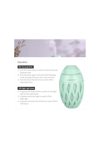 Geeroyoo Minik Rugby Şekilli Nemlendirici: 2 Sprey Modu, Renkli Gece Lambası, Ev/ofis/kara Kullanıma Uygun Yeşil