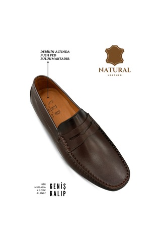 Sermoda Erkek Loafer - Hakiki Deri Rok Loafer Erkek Ayakkabı Kahve