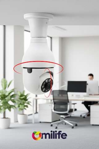 Ampul Kamera Wifi 360 Derece Kablosuz Güvenlik Kamerası Ev Ofis Ampul Tip Kamera 1 Ad