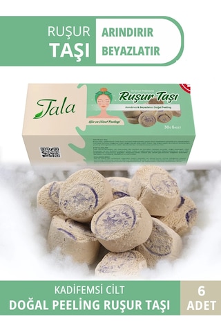 Tala Ruşur Taşı Beyazlatıcı Ölü Derilerden Arındırıcı Yüz Ve Vücut Peelingi 6 Adet İran Hamam Taşı