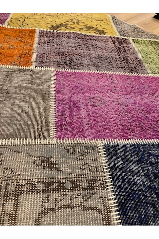 Tuğra Halı El Dokuma Patchwork Yün Halı 160 X 230 Ebat
