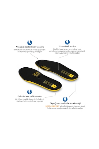 Black Deer Hyper Boost X15 Soft Comfort Ortopedik Tabanlık - Siyah - Sarı
