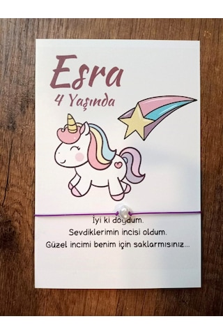 30 Adet Unicorn Kartlı Mor Bileklik - Doğum Günü Hediyesi - Bebek Çok Renkli