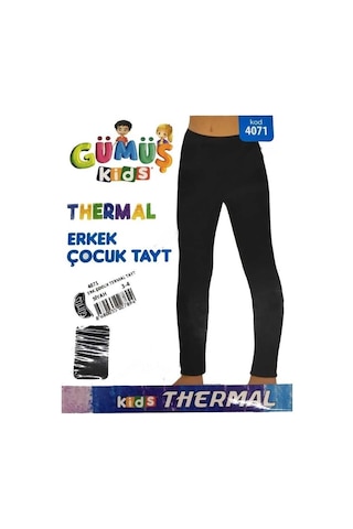 Gümüş Erkek Çocuk Termal Tayt İçlik 4071 - 1 Adet Siyah