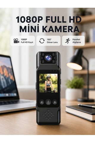 Shnstore 180 Derece Dönebilen Mini Kamera Full Hd Tft Ekran Hareket Sensörlü Kopya Shntknd0720