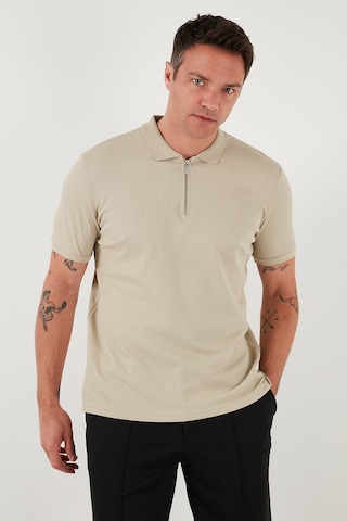 Buratti Pamuklu Regular Fit Yarım Fermuarlı 3'Lü Paket Erkek Polo Yaka T Shirt 5902738S3 Vizon-Açık Haki-Indigo