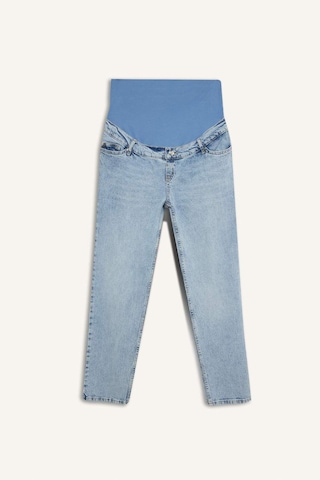 Defacto Straıght Fıt Beli Lastikli Bilek Boy Jean Yıkamalı Hamile Pantolon H2077ax26smnm39