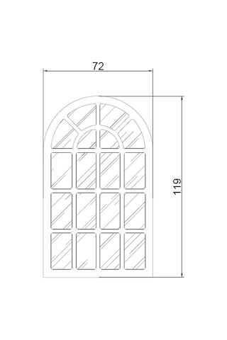 120x75 Dekoratif Siyah Ayna