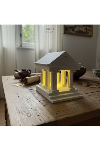 Antik Yunan Tapınağı Dekoratif Işıklı Obje / Gece Lambası