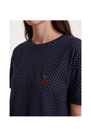 Lcw Young Lacivert Puantiyeli Kadın Pijama Takım
