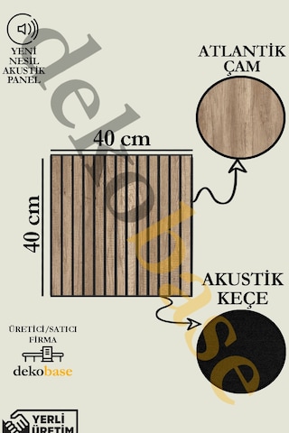 Atlantik Çam 40x40cm Yeni Nesil Akustik Ahşap Duvar Paneli