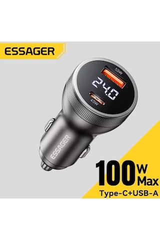 100w Araç Şarjı Type-c Usb Çift Girişli Hızlı Pd Ce Lisanlı