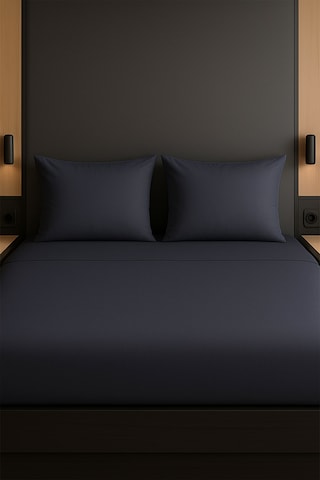 Tek Kişilik Nevresim Takımı Antrasit %100 Pamuk Lacivert