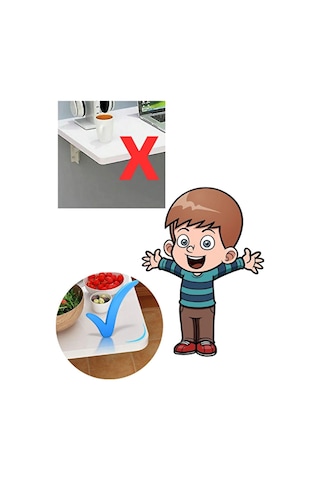 Açılır Kapanır Çalışma Masası Mutfak Masası Katlanır Duvar Ma... Beyaz