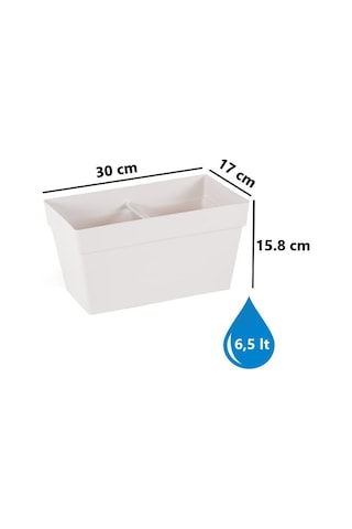 Omnipazar So-yb01a Askılı Yalı Balkon Saksı 6.5 Lt Kirli Beyaz 3 Adet