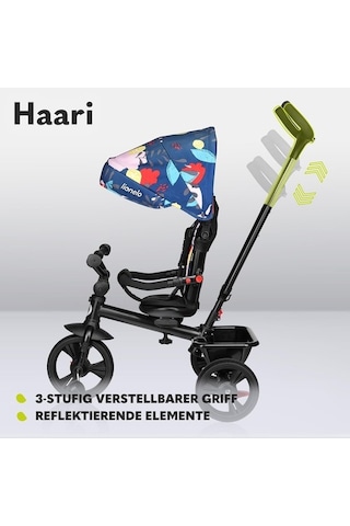 Lionelo 2'si 1 Arada Üç Tekerlekli Bisiklet, Itme Çubuğu, 18 Aydan Itibaren 25 Kg'a Kadar, Ileri Ve Geri Sürüş, Çocuk Bisikleti Çok Renkli