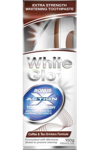 White Glo Çay & Kahve Tüketenlere Özel Beyazlatıcı Diş Macunu 150 G + Diş Fırçası