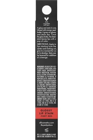 E.l.f. Glossy Lip Stain Uzun Ömürlü Parlak Ruj Rujlar Fıery Red 2