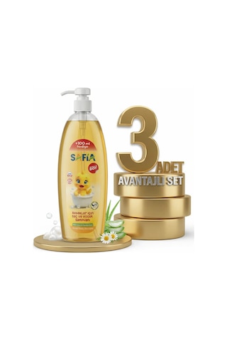 Safia Bebek İçin Saç Ve Vücut Şampuanı 3x750 Ml