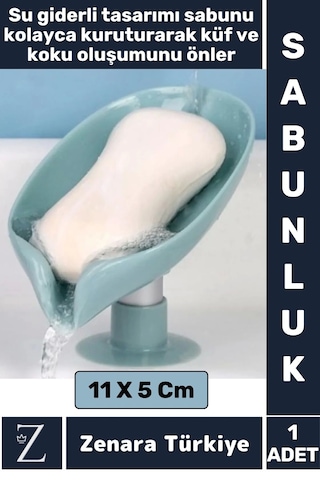 Banyo Mutfak Lavabo Sabun Sünger Montajsız Su Giderli Küflenme Kuruma Koku Önleyen Vantuzlu Sabunluk Çok Renkli