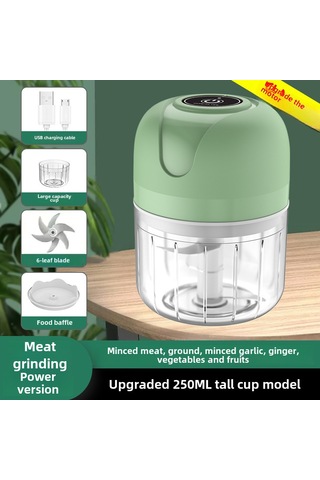 Wezone Mini Elektrikli Sarımsak捣碎器 - Kablosuz 250ml 6 Bıçaklı Mutfak Aleti - Yeşil Gelişmiş Versiyon Diğer