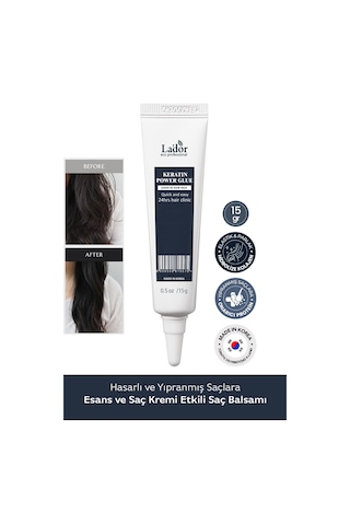Lador Yoğunlaştırılmış Keratin İçeren Onarıcı Saç Kremi LADOR Keratin Power Glue 15g