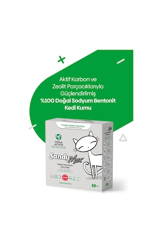 Sandymax Triple Action Kokusuz Kedi Kumu 10kg