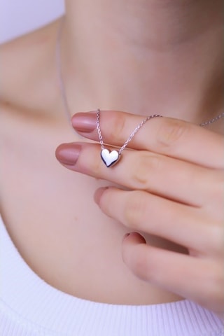 X-Lady Accessories Gümüş Kombin Kalp Kolye Yıldız Kolye Çivi Bileklik Gümüş