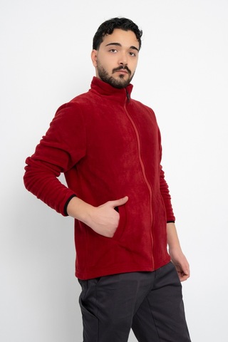 Dasüniforma Unisex Anti-pilling Tüylenme Yapmayan Standart Fit Tam Fermuarlı Soğuk Geçirmez Polar Hırka Bordo