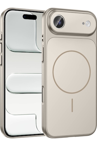 Apple Uyumlu iPhone 17 Air Kılıf Zore M-safe Şarj Özellikli Kamera Korumalı Formen Kapak Gri