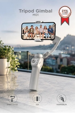 Özel Seri Çekim Aracı Destek Ayağı Telefon Tutucu Tripod Gimbal Selfie Çubuğu M01 Gri
