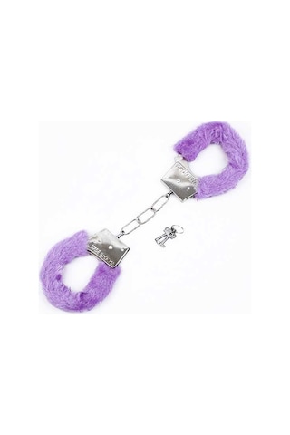 Red Fox Fetısh Fantezi Mor Peluşlu Metal Kelepçe