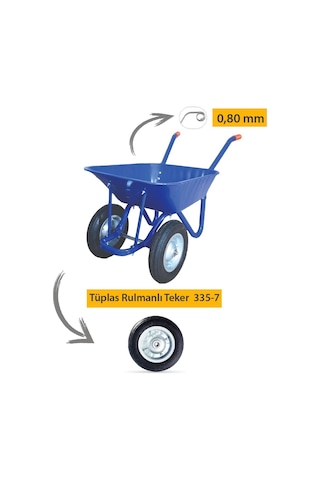 Kanat Iki Tekerlek Demonte El Arabası 0.80 Mm Sac