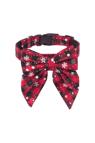 Leezsingfiyonklu Noel Köpek Tasması, Ayarlanabilir Pamuklu Kırmızı Kareli Papyon Büyük Köpekler İçin Noel Köpek Tasmaları Evcil Hayvanlar-9