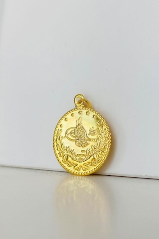 14 Ayar Altın Baskı Tuğra Kolye Ucu 1,8 Cm Sarı Altın