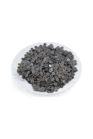 5 Mm Eskitme Gri Ortadan Delikli Pirinç Pul Payet 30 Gr 470 Adet