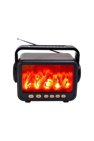 Led Alev Efektli Taşınabilir Bluetooth Hoparlör Fm Radyo, Usb Ve Tf Kart Destekli