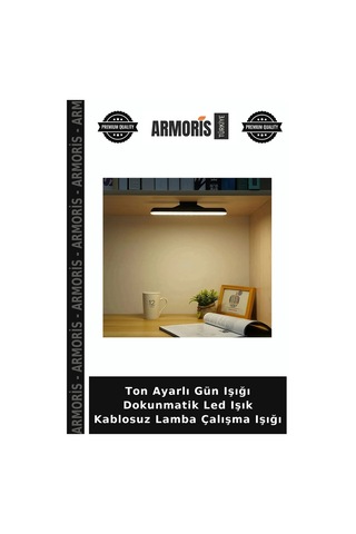 Ton Ayarlı Gün Işığı Dokunmatik Led Işık Kablosuz Lamba Çalışma Işığı Çok Renkli