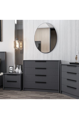 Kale Luxe Aynalı 4ç Şifonyer - Antrasit