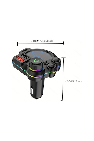 Honeybeeshop P22 Kablosuz Araç Mp3 Çalar El Free Arama Mono Ses Kablosuz Bağlantı Pd 20w Qc 3.0 Uyumlu Araç Priz 36v Pil Gerektirmez