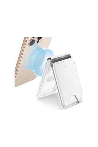 Halolock Magsafe Wallet Standlı Cüzdan Beyaz Beyaz
