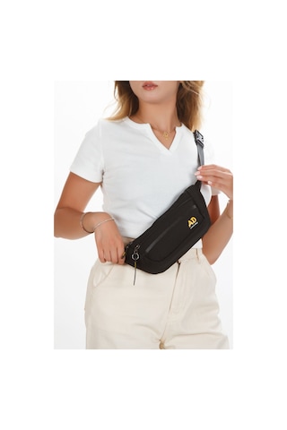 Unisex Çapraz Askılı Telefon Bölmeli Bel Ve Omuz Çantası Siyah