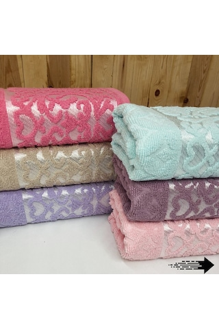 Bimar Bukle Jakarlı Soft Motif Desenli El Ve Yüz Havlusu 50 X 90 Cm X 6 Adet Çok Renkli