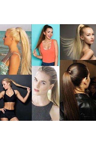 Cbtx 18m22 Görünmez Dikişsiz Bandaj Tarzı Peruk Uzun Düz Saç Peruk At Kuyruğu