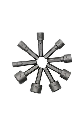 9 Parça Manyetik Somun Sıkma Anahtar Matkap Uçları Seti Lokma Anahtar Takımı 5-13 Mm