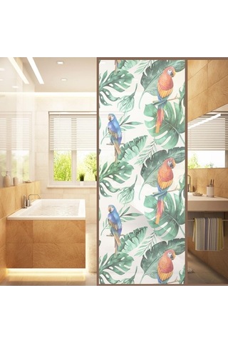 Pazly Tropikal Suntek Stil Lekeli Gizlilik Filmi Etiket Cam Buzlu 3. Ww Ahşap